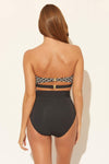 DOUBLE TAIL BANDEAU TOP - BLACK MULTI