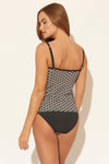 PLUNGE TANKINI TOP - BLACK MULTI