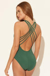 V-NECK MESH STRAPPY CROSS BACK 1 PC - CAPE VERDE