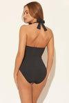 HALTER LACE DOWN TWIST 1 PC - BLACK
