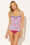 BANDEAU TANKINI TOP - ROUGE MULTI