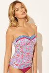 BANDEAU TANKINI TOP - ROUGE MULTI