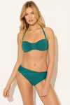 BASKET WEAVE SHIRRED BANDEAU TOP - TROPIC THUNDER