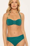 BASKET WEAVE SHIRRED BANDEAU TOP - TROPIC THUNDER