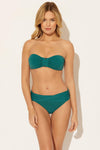 BASKET WEAVE SHIRRED BANDEAU TOP - TROPIC THUNDER