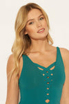 BASKET WEAVE TANKINI TOP - TROPIC THUNDER