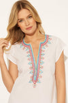 EMBROIDERED DRESS - WHITE