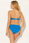 BASKET WEAVE SHIRRED BANDEAU TOP - LAPIS