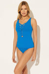BASKET WEAVE TANKINI TOP - LAPIS