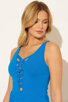 BASKET WEAVE TANKINI TOP - LAPIS