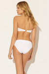 BASKET WEAVE SHIRRED BANDEAU TOP - WHITE