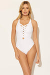 BASKET WEAVE LACE DOWN 1 PC - WHITE