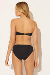 BASKET WEAVE SHIRRED BANDEAU TOP - BLACK