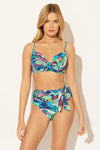 RUCHED U/W D CUP TOP - JUNGLE MULTI