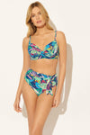 RUCHED U/W D CUP TOP - JUNGLE MULTI