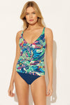 TIE FRONT TANKINI TOP - JUNGLE MULTI