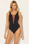BEADED LACE DOWN 1 PC - BLACK