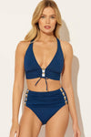 HALTER BRA TOP - NAVY