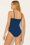 HALTER BEADED TANKINI TOP - NAVY