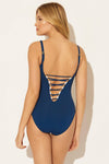 BEADED LACE DOWN 1 PC - NAVY