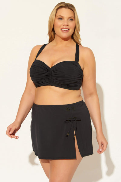 (PLUS) COVER UP SKIRT - BLACK