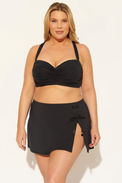 (PLUS) COVER UP SKIRT - BLACK