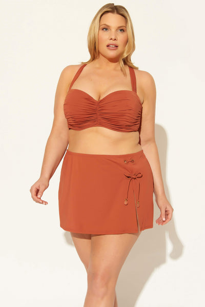 (PLUS) COVER UP SKIRT - CINNAMON
