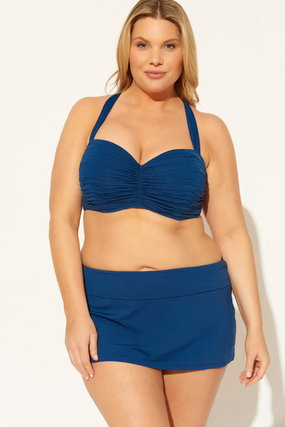 (PLUS) SKIRTED HIPSTER BOTTOMS - NAVY