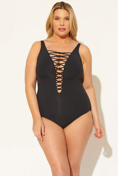 (PLUS) LACE DOWN 1 PC - BLACK