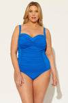 (PLUS) HIGH WAIST BOTTOMS - ARUBA BLEU