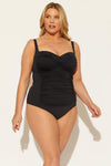 (PLUS) PANEL TANKINI TOP - BLACK