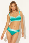 SHIRRED BANDEAU D CUP TOP - SEA DIVE MULTI