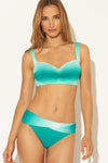 SHIRRED BANDEAU D CUP TOP - SEA DIVE MULTI