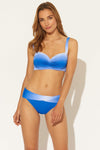 SHIRRED BANDEAU D CUP TOP - ARUBA BLEU MULTI
