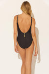BUTTONED SCOOP NECK 1 PC - BLACK