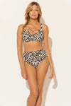 SHIRRED HIGH WAIST BOTTOMS - CHEETAH