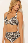 SHIRRED HIGH WAIST BOTTOMS - CHEETAH