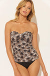 TWIST BANDEAU TANKINI TOP - SNAKE