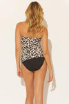 TWIST BANDEAU TANKINI TOP - CHEETAH