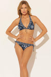 STRING TIE SIDE BOTTOMS - NAVY FLORAL