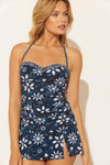 BANDEAU TANKINI TOP - NAVY FLORAL