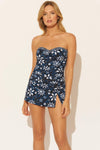 BANDEAU TANKINI TOP - NAVY FLORAL