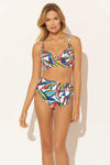 RUCHED U/W D CUP TOP -  LUSH MULTI