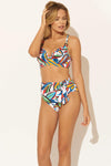 RUCHED U/W D CUP TOP -  LUSH MULTI