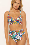 RUCHED U/W D CUP TOP -  LUSH MULTI