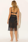 CROCHET PAREO W/ FRINGE - BLACK