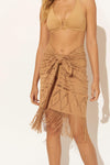 CROCHET PAREO W/ FRINGE- SAND TROPEZ