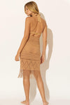 CROCHET PAREO W/ FRINGE- SAND TROPEZ