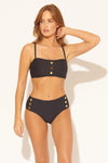 STRAIGHT-SQUARE NECK BANDEAU - BLACK