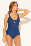 SCOOP NECK TANKINI - NAVY